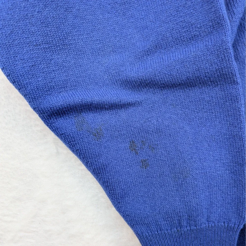 VTG‎ Pringle of Scotland Sweater Men M Blue Nick Faldo Pure Wool V-Neck 90s Golf